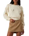 ASTR WOMEN'S WILESSA 3D FLOWER SWEATER