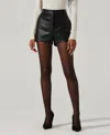 Astr The Label Wynn High Waist Faux Leather Shorts In Black