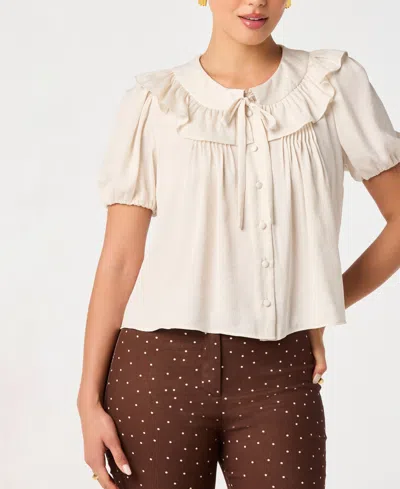 Astr Women's Zayne Short-sleeve Top In Champagne