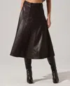Astr The Label Zhuri Faux Leather A-line Midi Skirt In Multi