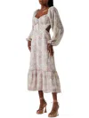 Astr Womens Cut Out Chiffon Midi Dress In Multi