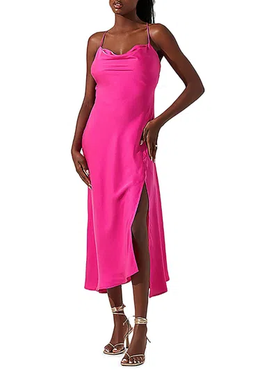 Astr Womens Leg Slit Night Out Cocktail And Party Dress In Fuchsia