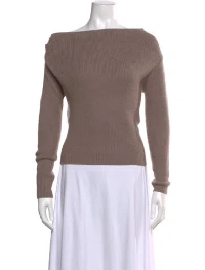 Pre-owned Astr Wool Bateau Neckline Sweater In Neutral