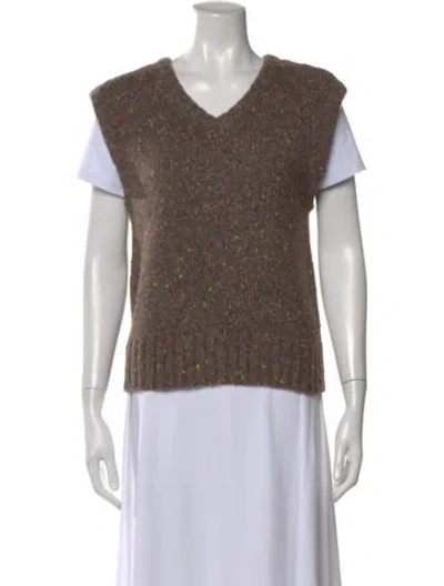 Pre-owned Astr Wool Tweed Pattern Sweater W/ Tags In Brown