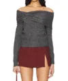 Astr The Label Wylie Off-the-shoulder Sweater In Pink
