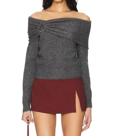 ASTR WYLIE SWEATER IN CHARCOAL