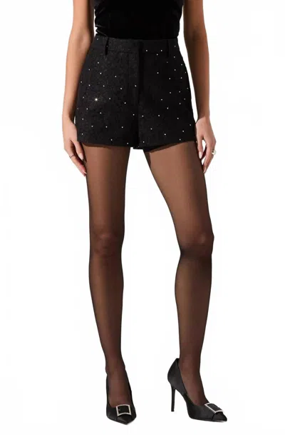 Astr Wynn Embellished Shorts In Black
