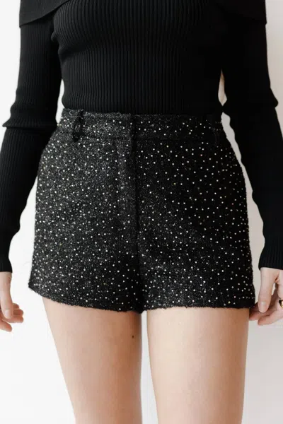 Astr Wynn Sequins Shorts In Black