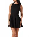 Astr The Label Cowl Neck Mixed Media Minidress In Black