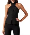 Astr The Label Yaritza Halter Neck Vest Top In Black