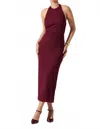 Astr Zaira Midi Dress In Wine In Burgundy