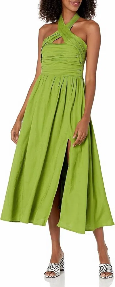 Astr Zaria Midi Dress In Avocado In Green