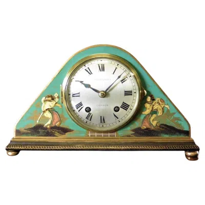 Pre-owned Astral Edwardian Chinoiserie Decorated Mantel Clock, Thornhill, London In Brown