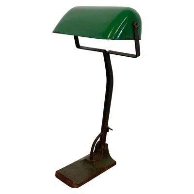 Pre-owned Astral Vintage Green Enamel Bank Lamp From , 1930s