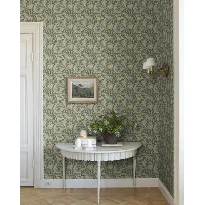 A-street Prints Anemone Floral Trail Wallpaper In Green