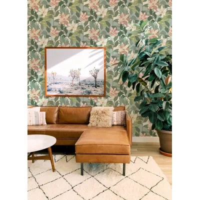 A-street Prints Floral 33' L X 20.5" W Wallpaper Roll In Green