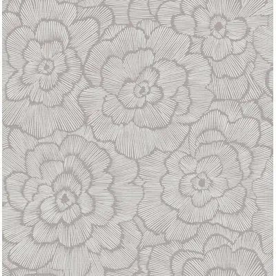 A-street Prints Floral Roll In Gray