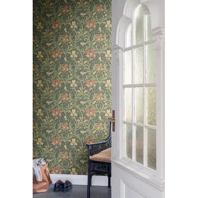 A-street Prints Iris Plum Wild Gardens Wallpaper In Navy