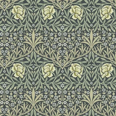 A-street Prints Oxford Union Sea Floral Vines Wallpaper In Blue