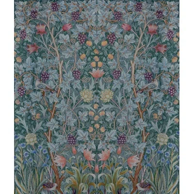 A-street Prints Vine Embroidery Wall Mural In Teal