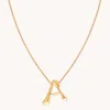 Astrid &amp; Miyu A Letter Bold Initial Pendant Necklace In Gold