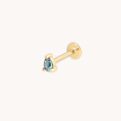Astrid &amp; Miyu Alexandrite Pear Piercing Stud In Gold