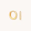 Astrid &amp; Miyu April Birthstone Huggies In Gold With Clear Cz