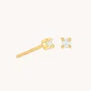 Astrid &amp; Miyu April Birthstone Stud Earrings In Gold | Elegant Gold Plated Ear Studs With Clear Cz | Jewellery By