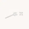 Astrid &amp; Miyu April Birthstone Stud Earrings In Silver With Clear Cz