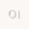 Astrid &amp; Miyu April Clear Cz Birthstone Huggies In Silver | 7mm | Birthstone Jewellery By