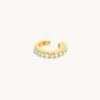 Astrid &amp; Miyu Aqua Chalcedony Ear Cuff In Gold