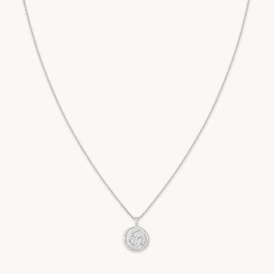 Astrid &amp; Miyu Aquarius Zodiac Pendant Necklace In Silver In Metallic