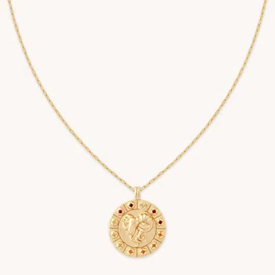 Astrid &amp; Miyu Aries Bold Zodiac Pendant Necklace In Gold