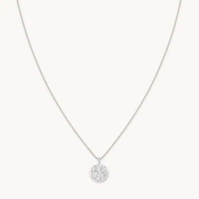 Astrid &amp; Miyu Aries Zodiac Pendant Necklace In Silver In Metallic
