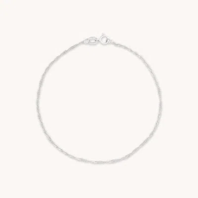 Astrid &amp; Miyu Astrid Chain Bracelet In Solid White Gold In Metallic