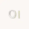 Astrid &amp; Miyu August Birthstone Huggies In Silver With Peridot Cz
