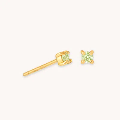 Astrid &amp; Miyu August Birthstone Stud Earrings In Gold With Peridot Cz | Mother's Day Gift | Jewe