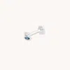 Astrid &amp; Miyu Baguette &amp; Marquise Piercing Stud In Solid White Gold