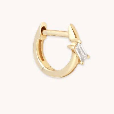 Astrid &amp; Miyu Baguette Piercing Hoop In Solid Gold