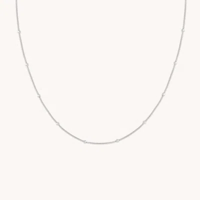 Astrid &amp; Miyu Beaded Chain Necklace In Silver In Metallic