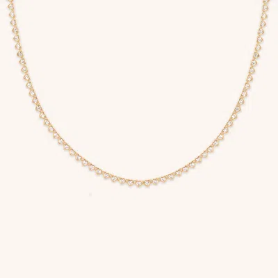 Astrid &amp; Miyu Bezel Heart Tennis Necklace