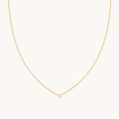 Astrid &amp; Miyu Bezel Pendant Necklace In Gold In Gray