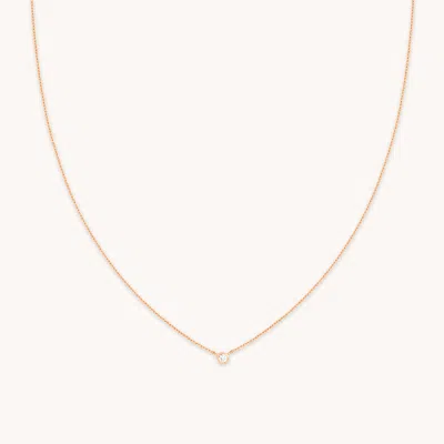 Astrid &amp; Miyu Bezel Pendant Necklace In Rose Gold In Gray