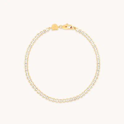 Astrid &amp; Miyu Bezel Tennis Chain Bracelet In Gold
