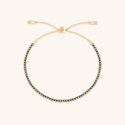 Astrid &amp; Miyu Black Beaded Bracelet In Gold