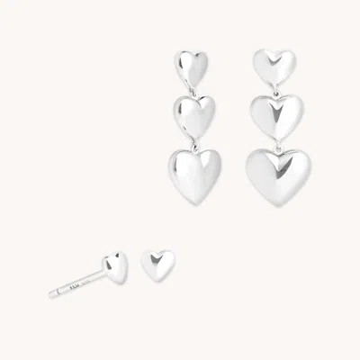 Astrid &amp; Miyu Bold Love Gift Set In Silver In Metallic