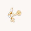 Astrid &amp; Miyu Botanical Piercing Stud In Solid Gold | Leaf Stud Earrings For Women | Jewellery By Astid &amp; Miyu