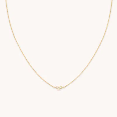 Astrid &amp; Miyu Bow Charm Shoreditch Chain Necklace In Gold