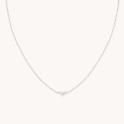 Astrid &amp; Miyu Bow Charm Shoreditch Chain Necklace In Metallic