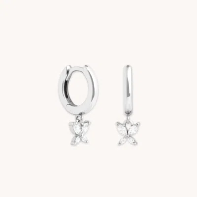 Astrid &amp; Miyu Butterfly Charm Huggies In Metallic